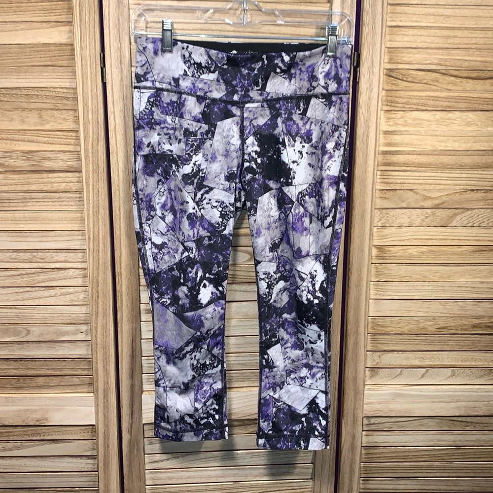 Idealogy Leggins Purple Gray Black White Size Small